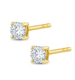 Lab Diamond Stud Earrings 0.20ct H/si Quality In 9k Gold - 3mm