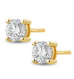 Lab Diamond Stud Earrings 1.00ct H/si Quality In 9k Gold -  5.2mm