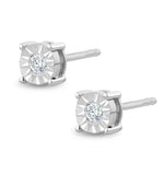 Lab Diamond Stud Earrings 5mm 0.10ct H/si In 925 Silver
