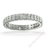 Mens 1ct H/si Diamond 18k White Gold Full Band Ring Item
