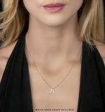 Initial 'a' Necklace Diamond Encrusted Pave Set In 9k White Gold