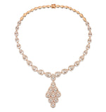 Diamond Necklace Pyrus Chandelier 12.60ct H/si Diamonds 18k Rose Gold