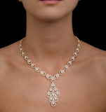 Diamond Necklace Pyrus Chandelier 12.60ct H/si Diamonds 18k Rose Gold
