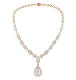 Diamond Necklace Pyrus Halo 11.00ct In 18k Rose Gold