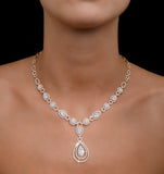 Diamond Necklace Pyrus Halo 11.00ct In 18k Rose Gold