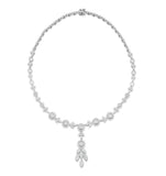 Diamond Necklace Vintage Halo 8.30ct H/si In 18k White Gold