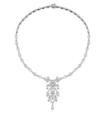Diamond Necklace Vintage Pyrus 9.00ct H/si Diamonds In 18k White Gold