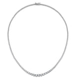 Lab Diamond Tennis Necklace 3ct H/si Quality In 9k White Gold