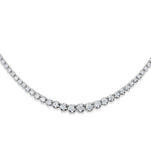 Lab Diamond Tennis Necklace 5ct H/si Quality In 9k White Gold