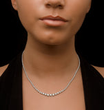 Lab Diamond Tennis Necklace 3ct H/si Quality In 9k White Gold