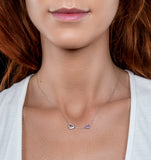 Pink Sapphire And Diamond Stellato Heart Necklace In 9kw Gold D3412