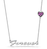 Pink Sapphire And Diamond Stellato Heart Necklace In 9k White Gold