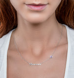 Pink Sapphire And Diamond Stellato Heart Necklace In 9k White Gold