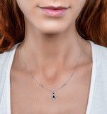 Sapphire And Diamond Stellato Necklace 0.13ct In 9k White Gold