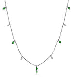 Emerald And Diamond Necklace In 18k White Gold - Vivara Collection