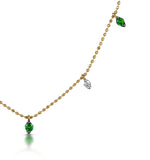 Emerald And Diamond Necklace In 18k Gold - Vivara Collection