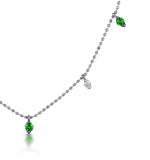 Emerald And Diamond Necklace In 18k White Gold - Vivara Collection