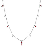 Ruby And Diamond Necklace In 18k White Gold - Vivara Collection