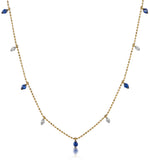 Sapphire And Diamond Necklace In 18k Gold - Vivara Collection