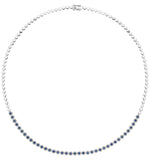 1.09ct Sapphire And Diamond Stellato Necklace In 9k White Gold