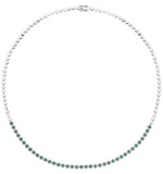 0.90ct Emerald And Diamond Stellato Necklace In 9k White Gold