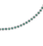 0.90ct Emerald And Diamond Stellato Necklace In 9k White Gold