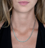 0.90ct Emerald And Diamond Stellato Necklace In 9k White Gold