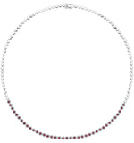 1.17ct Ruby And Diamond Stellato Necklace In 9k White Gold