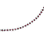 1.17ct Ruby And Diamond Stellato Necklace In 9k White Gold