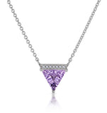 Amethyst And Diamond Stellato Cluster Necklace In 9k White Gold