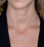 Amethyst And Diamond Stellato Cluster Necklace In 9k White Gold