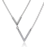 Diamond Duo Necklace From Stellato Collection In 9k White Gold