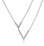 Diamond Duo Necklace From Stellato Collection In 9k White Gold