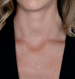 Diamond Duo Necklace From Stellato Collection In 9k White Gold