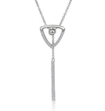 Stellato Collection Triangle And Bar Diamond Necklace In 9k White Gold