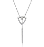 Stellato Collection Triangle And Bar Diamond Necklace In 9k White Gold