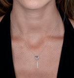 Stellato Collection Triangle And Bar Diamond Necklace In 9k White Gold