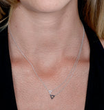 Stellato Collection Duo Triangles Diamond Necklace In 9k White Gold