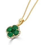 Emerald 1.04ct And Diamond 18k Yellow Gold Alegria Necklace