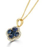 Sapphire 1.08ct And Diamond 18k Yellow Gold Alegria Necklace