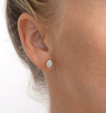 Opal 7 X 5mm 9k Yellow Gold Earrings