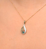 Emerald 4 X 3mm And Diamond 9k Yellow Gold Pendant Necklace