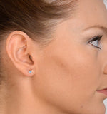 Blue Topaz 4mm 9k Yellow Gold Stud Earrings
