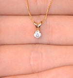 Diamond Solitaire Necklace 0.15ct Diamond 9k Yellow Gold