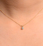 Diamond Solitaire Necklace 0.15ct Diamond 9k Yellow Gold