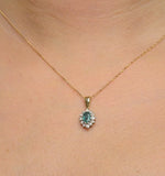 Emerald 0.43ct And Diamond 9k Yellow Gold Pendant Necklace