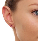 Pink Sapphire 0.45ct 9k Yellow Gold Earrings