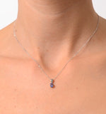 Tanzanite 5 X 4mm 9k White Gold Pendant Necklace