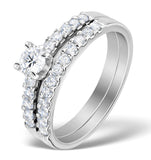 Matching Diamond Engagement And Wedding Ring 0.71ct Platinum