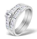 Matching Diamond Engagement And Wedding Ring 0.88ct Platinum